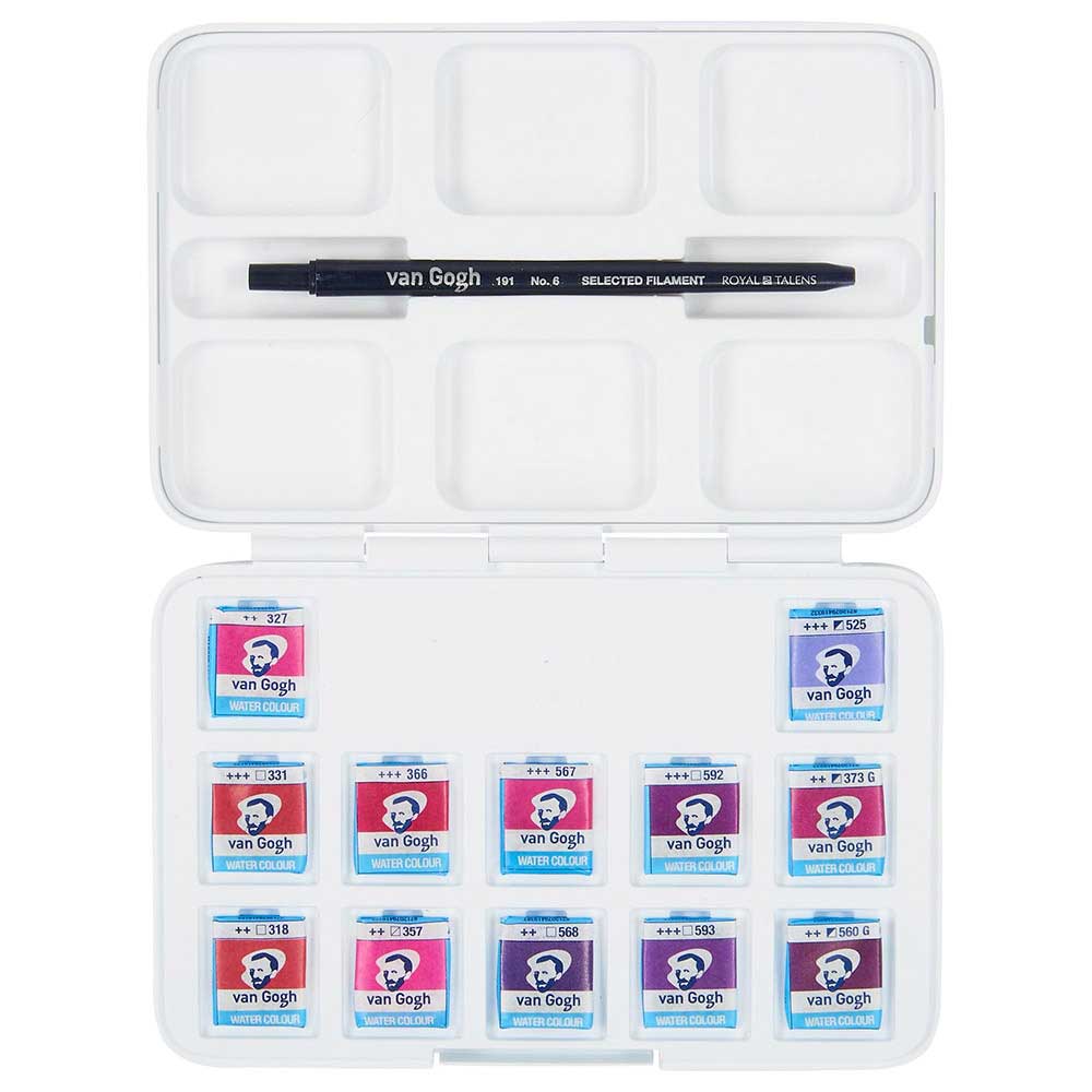 Van Gogh Water Colour Pinks & Violets 12'li Set Pembe Violet Renkler (Yarım Tablet)