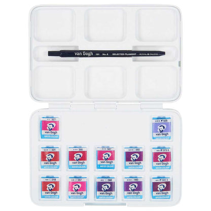Van Gogh Water Colour Pinks & Violets 12'li Set Pembe Violet Renkler (Yarım Tablet)