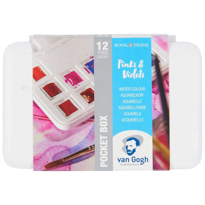 Van Gogh Water Colour Pinks & Violets 12'li Set Pembe Violet Renkler (Yarım Tablet)
