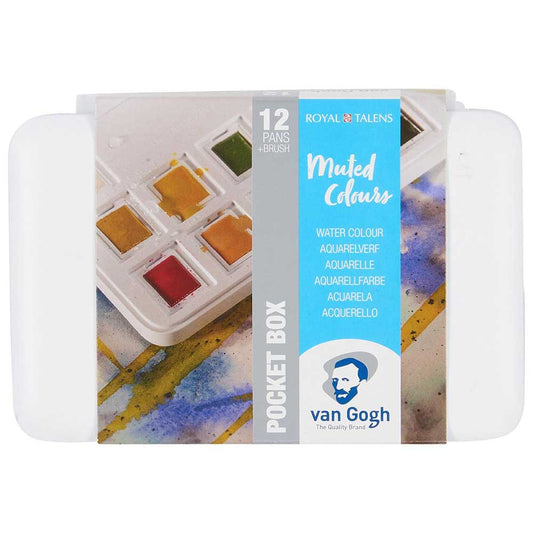 Van Gogh Water Colour Muted Colours 12'li Set Sakin Renkler (Yarım Tablet)