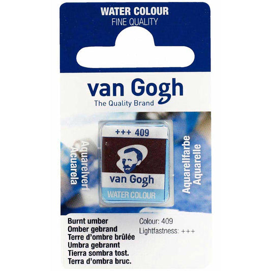 Van Gogh Water Colour Burnt Umber 409 (Yarım Tablet)