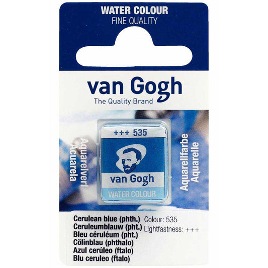 Van Gogh Water Colour Cerulean Blue (Phthalo) 535 (Yarım Tablet)