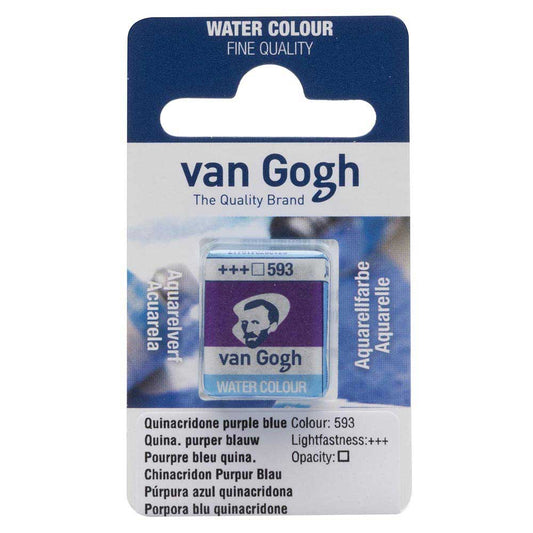 Van Gogh Water Colour Quinacridone Purple Blue 593 (Yarım Tablet)