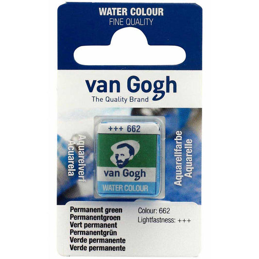 Van Gogh Water Colour Permanent Green 662 (Yarım Tablet)
