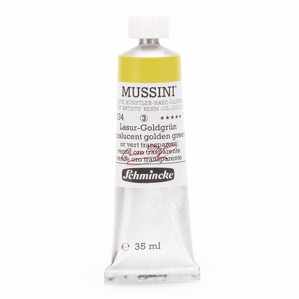 Schmincke Mussini Yağlı Boya 35ml Translucent Golden Green 534 S.3