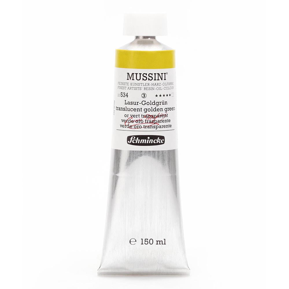 Schmincke Mussini Yağlı Boya 150ml Translucent Golden Green 534 S.3