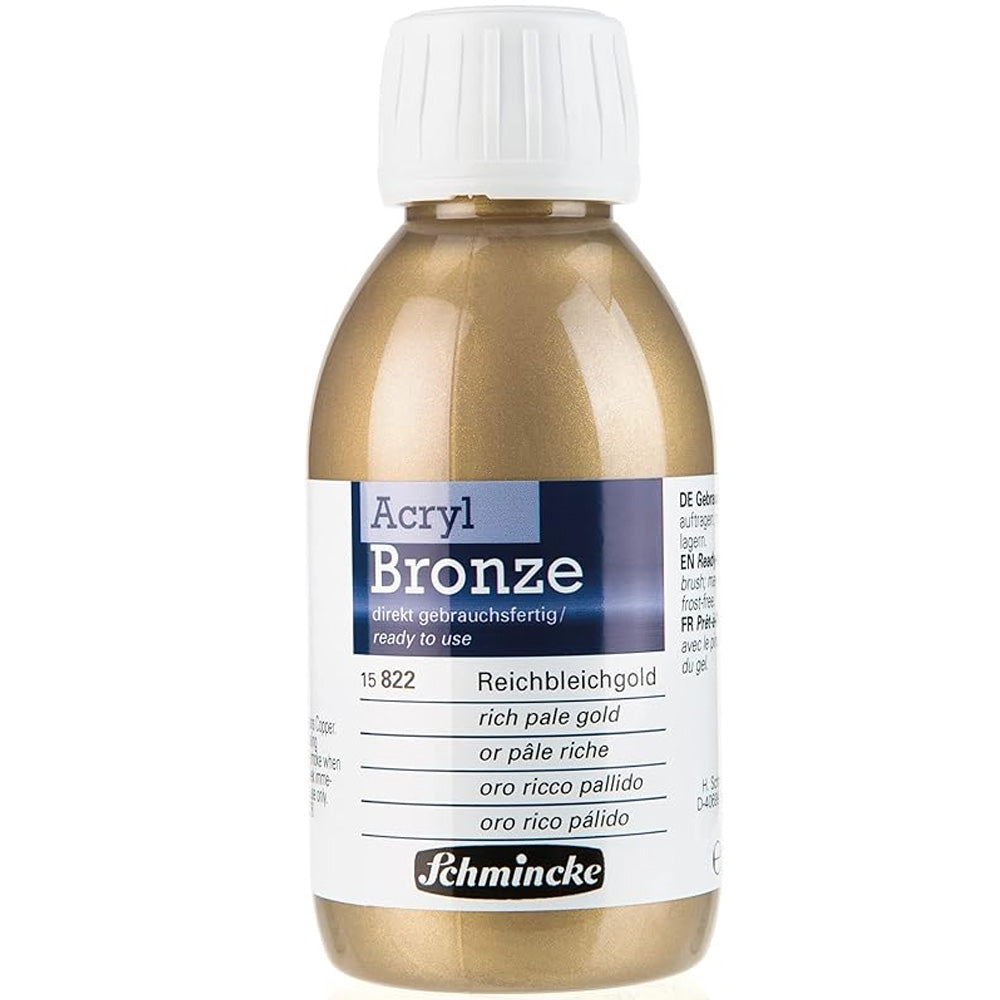 Schmincke Acrylic Bronzes 150ml Rich Pale Gold 822