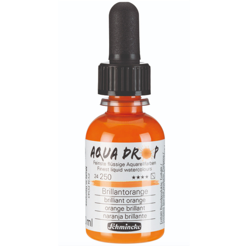 Schmincke Aqua Drop Sıvı Sulu Boya 30ml Brilliant Orange 250