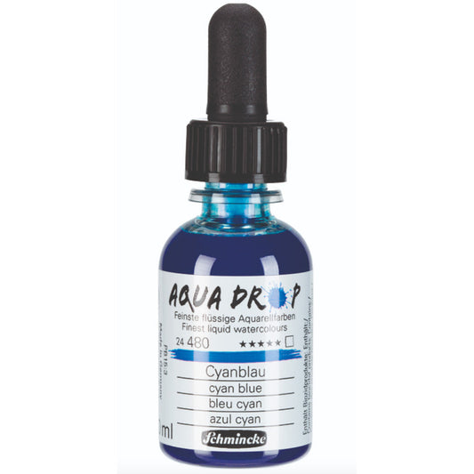 Schmincke Aqua Drop Sıvı Sulu Boya 30ml Cyan Blue 480