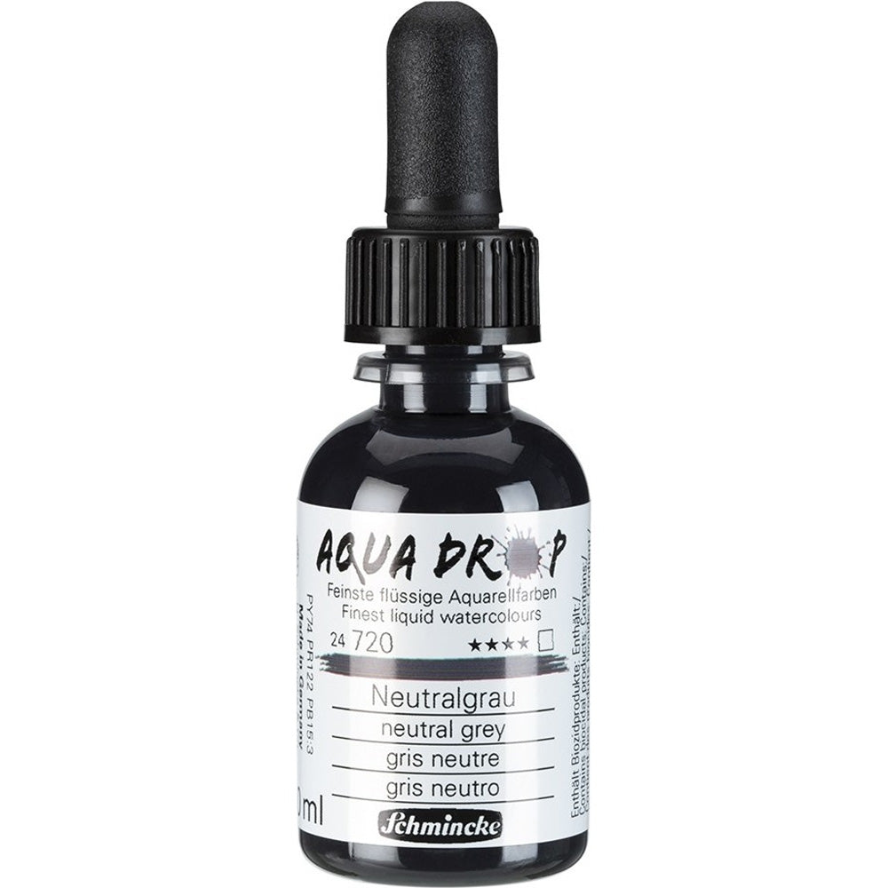 Schmincke Aqua Drop Sıvı Sulu Boya 30ml Neutral Grey 720