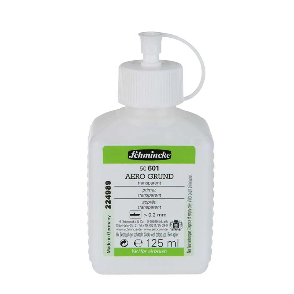 Schmincke Aero Ground Primer Transparent 125 ml cam şişe ön cephe etiketi