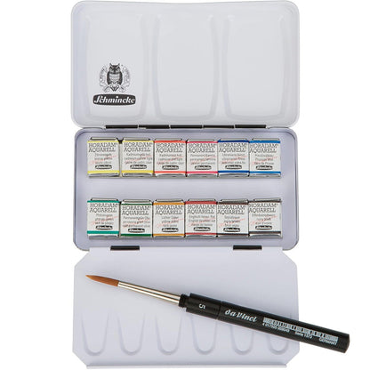 Schmincke Horadam Aquarell 12'li Metal Set (Yarım Tablet) 74012