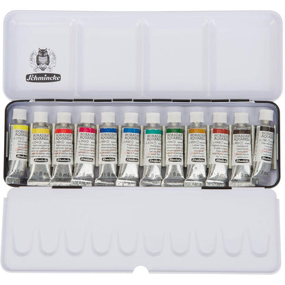 Schmincke Horadam Aquarell 12'li Cep Boy Metal Set (Yarım Tablet)