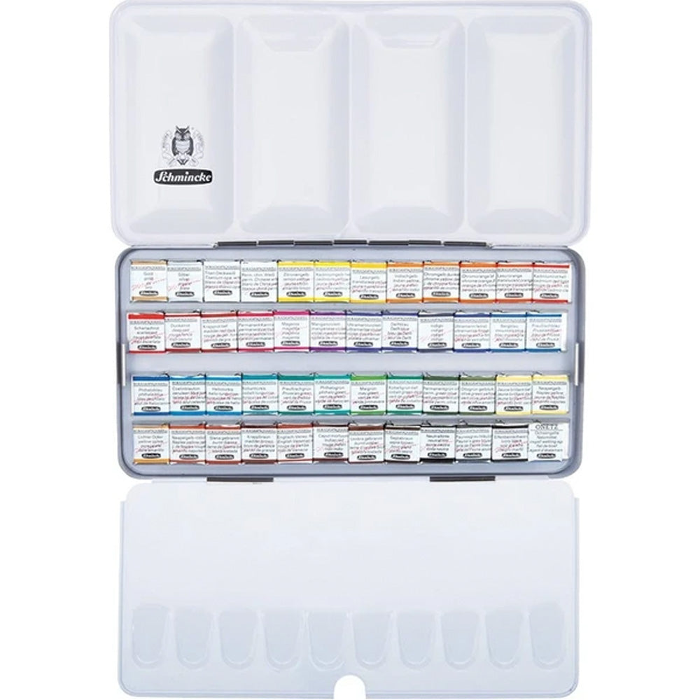 Schmincke Horadam Aquarell 48'li Metal Set (Yarım Tablet)