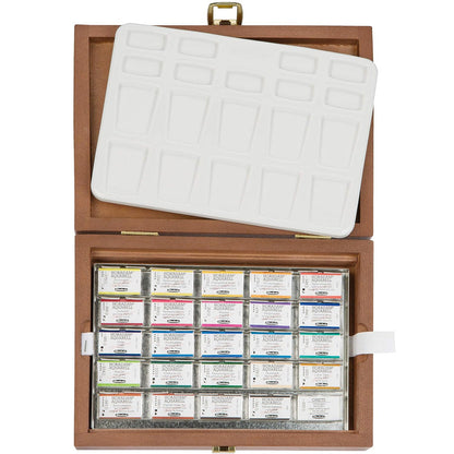 Schmincke Horadam Aquarell 24'lü Ahşap Set (Tam Tablet)