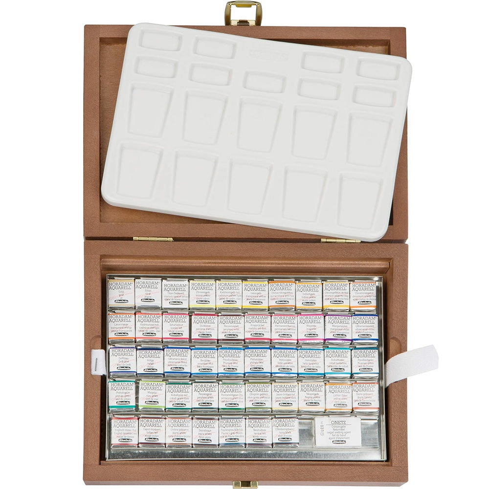 Schmincke Horadam Aquarell 48'li Ahşap Set (Yarım Tablet)