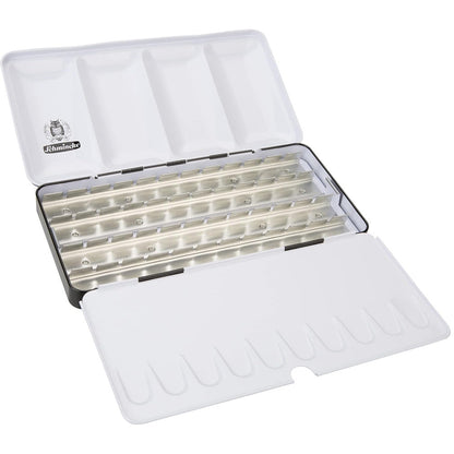 Schmincke Boş Metal Sulu Boya Tablet Kutusu 24xTam Tablet - 48xYarım Tablet