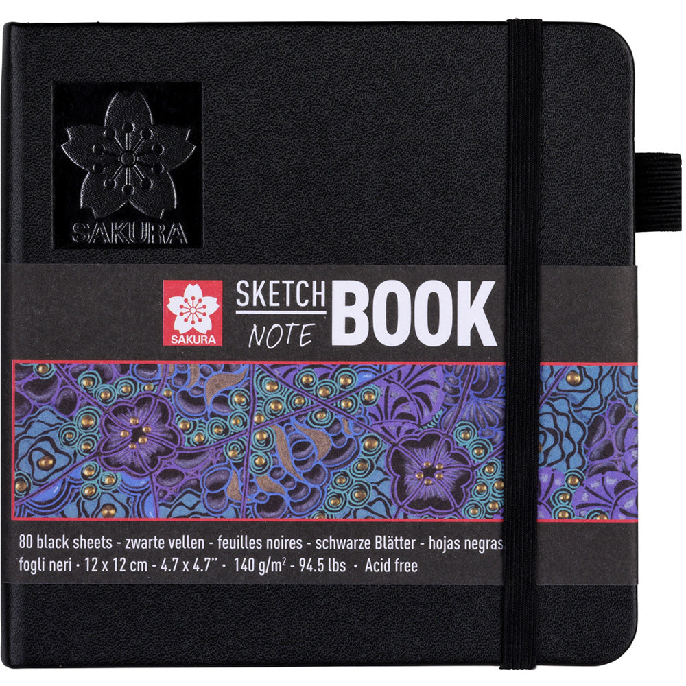 Sakura Eskiz Defteri 140gr Siyah Kağıt  12x12cm