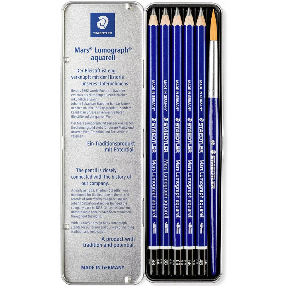 Staedtler Lumograph Mars Aquarell Kurşun Kalem 5'li Set (Fırçalı)
