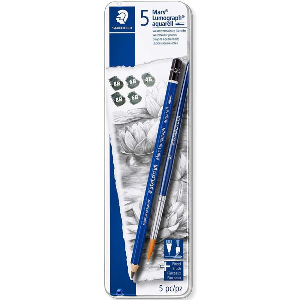 Staedtler Lumograph Mars Aquarell Kurşun Kalem 5'li Set (Fırçalı)