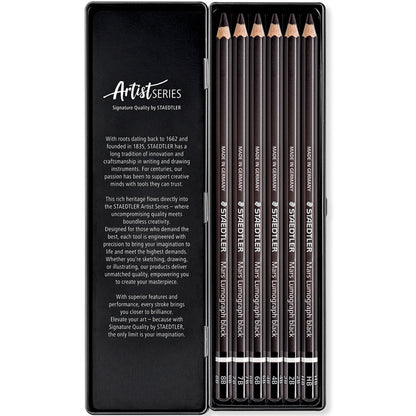 Staedtler Lumograph Mars Black Kurşun Kalem 6'lı Metal Kutu