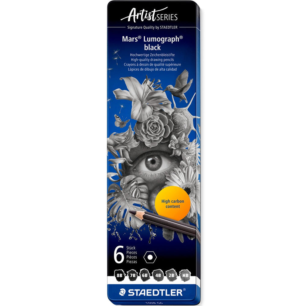 Staedtler Lumograph Mars Black Kurşun Kalem 6'lı Metal Kutu