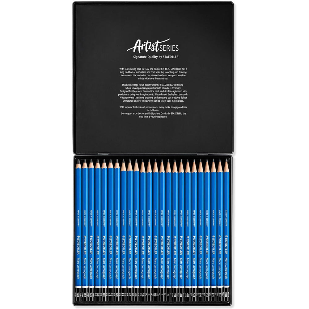 Staedtler Lumograph Mars Kurşun Kalem 24'lü Metal Kutu