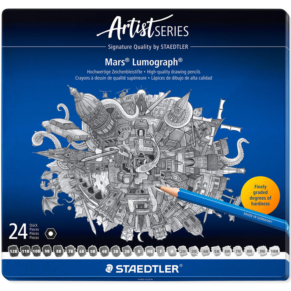 Staedtler Lumograph Mars Kurşun Kalem 24'lü Metal Kutu