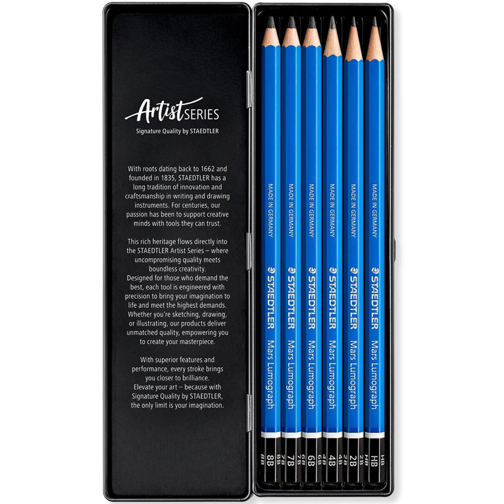 Staedtler Lumograph Mars Kurşun Kalem 6'lı Metal Kutu