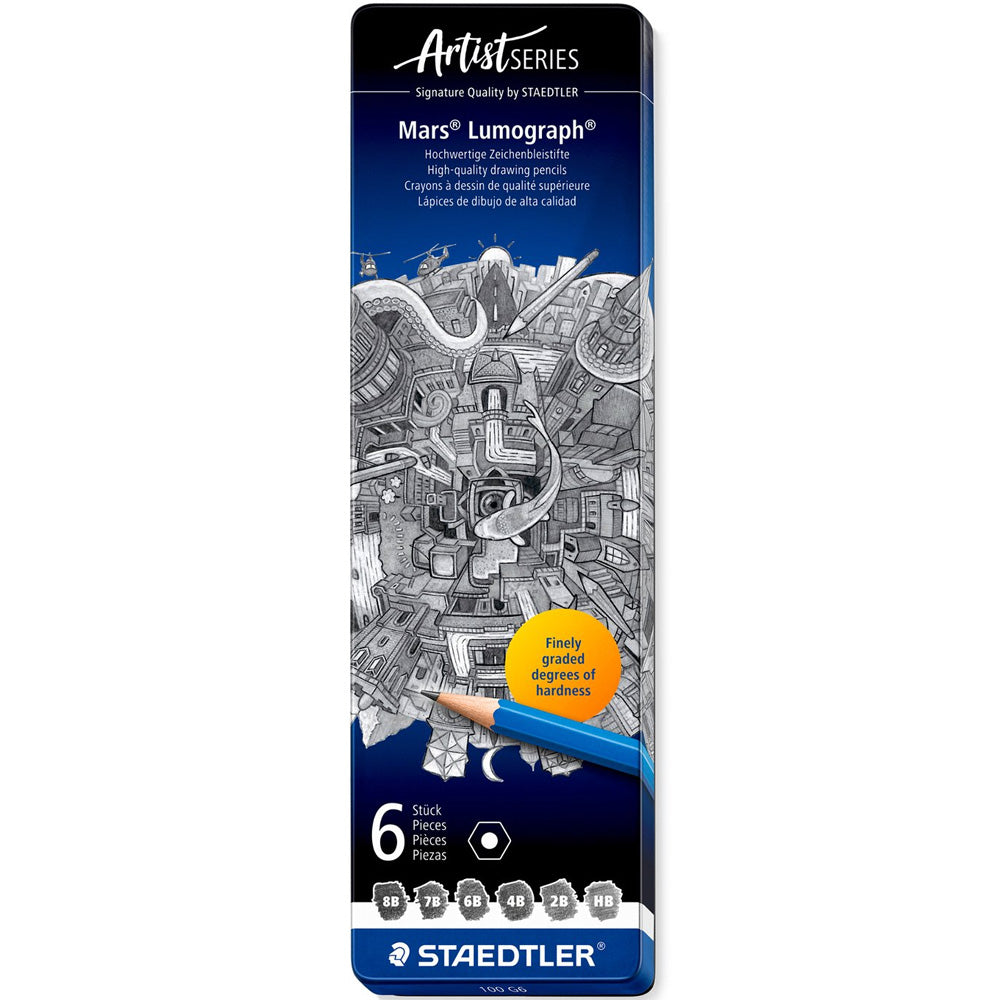 Staedtler Lumograph Mars Kurşun Kalem 6'lı Metal Kutu