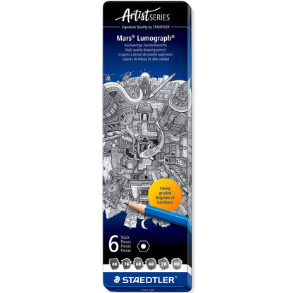 Staedtler Lumograph Mars Kurşun Kalem 6'lı Metal Kutu