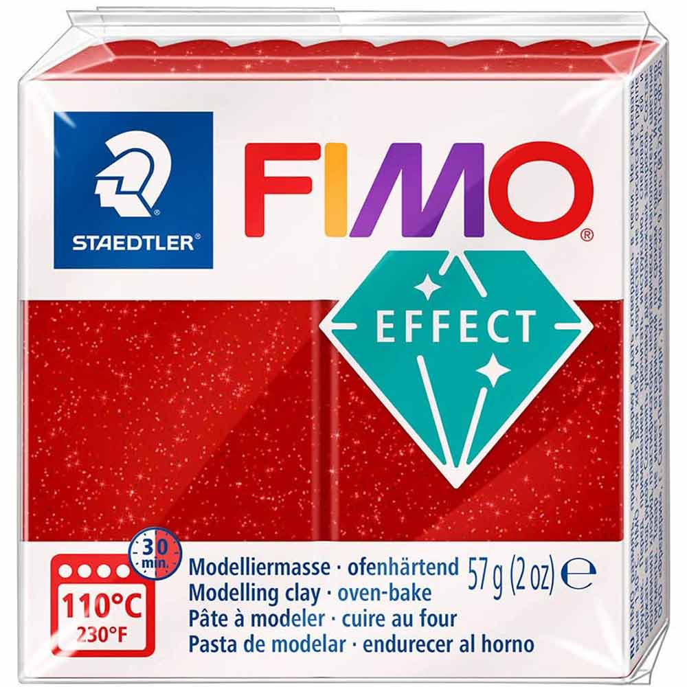 Fimo Effect Modelleme Kili 57gr Yaldızlı Kırmızı 8020-202