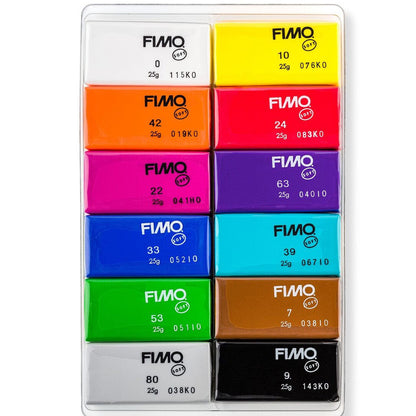 Fimo Soft Modelleme Kili Ana Renkler 12x25gr Set 8023 C12-1