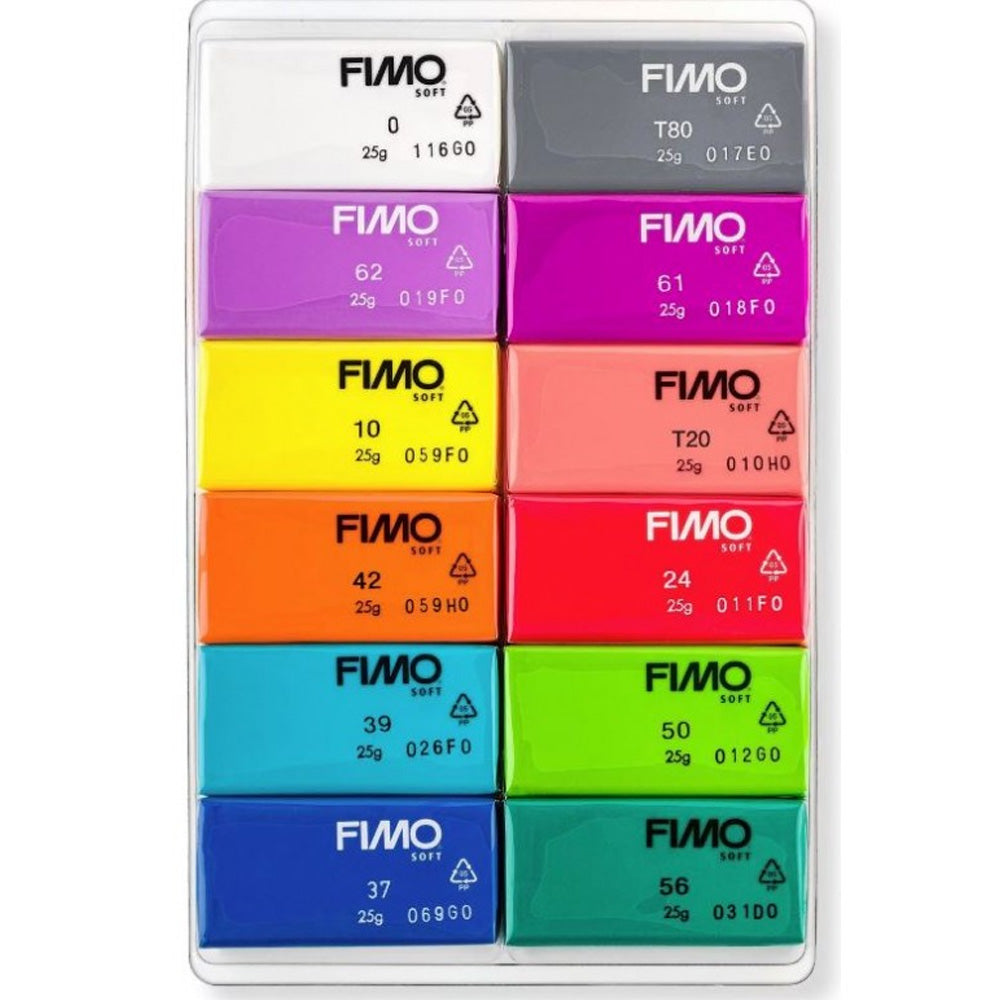 Fimo Soft Modelleme Kili Canlı Renkler 12x25gr Set 8023 C12-2