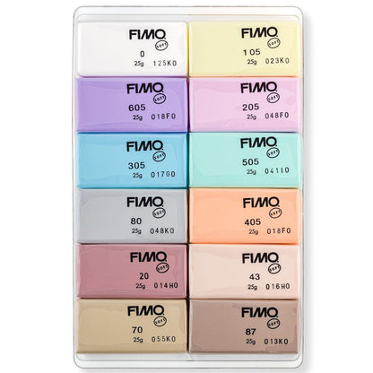 Fimo Soft Modelleme Kili Pastel Renkler 12x25gr Set 8023 C12-3