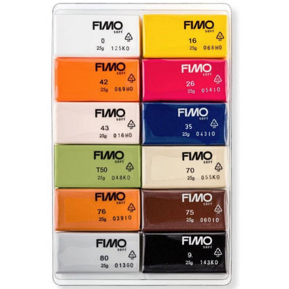 Fimo Soft Modelleme Kili Doğal Renkler 12x25gr Set 8023 C12-4