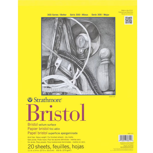 Strathmore 300 Series Bristol Vellum Pad 270gr 20 Sayfa 27.9 x 35.6cm