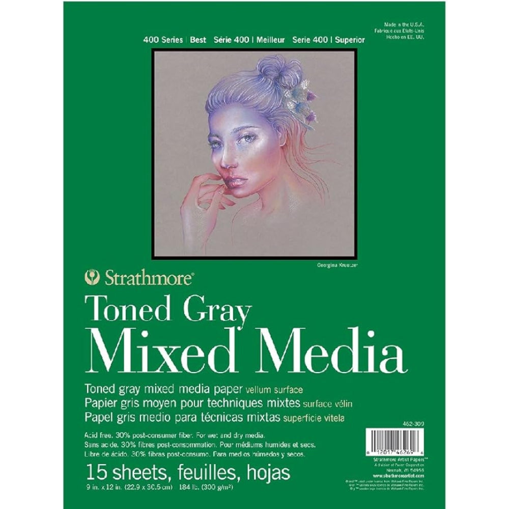 Strathmore 400 Series Recycled Toned Gray Mixed Media Pad 300gr 15 Sayfa 22.9 x 30.5cm