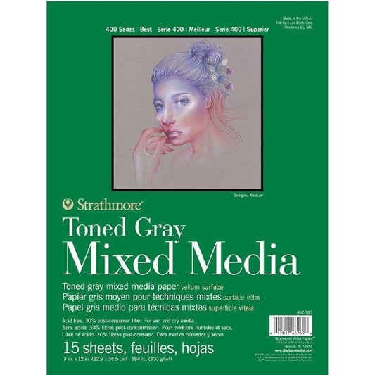 Strathmore 400 Series Recycled Toned Gray Mixed Media Pad 300gr 15 Sayfa 22.9 x 30.5cm
