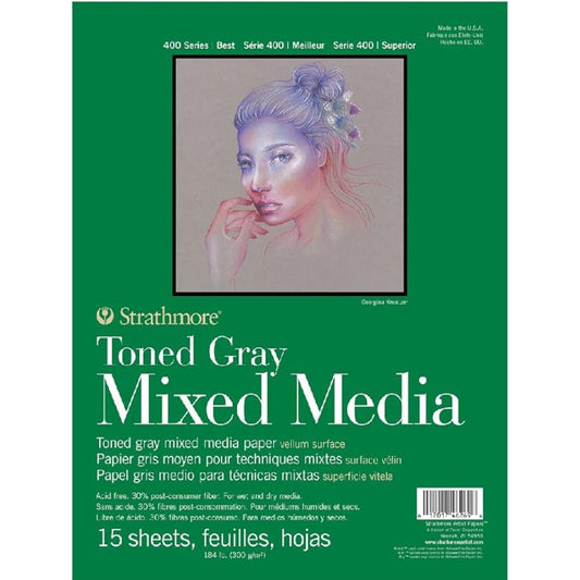 Strathmore 400 Series Recycled Toned Gray Mixed Media Pad 300gr 15 Sayfa 27.9 x 35.6cm