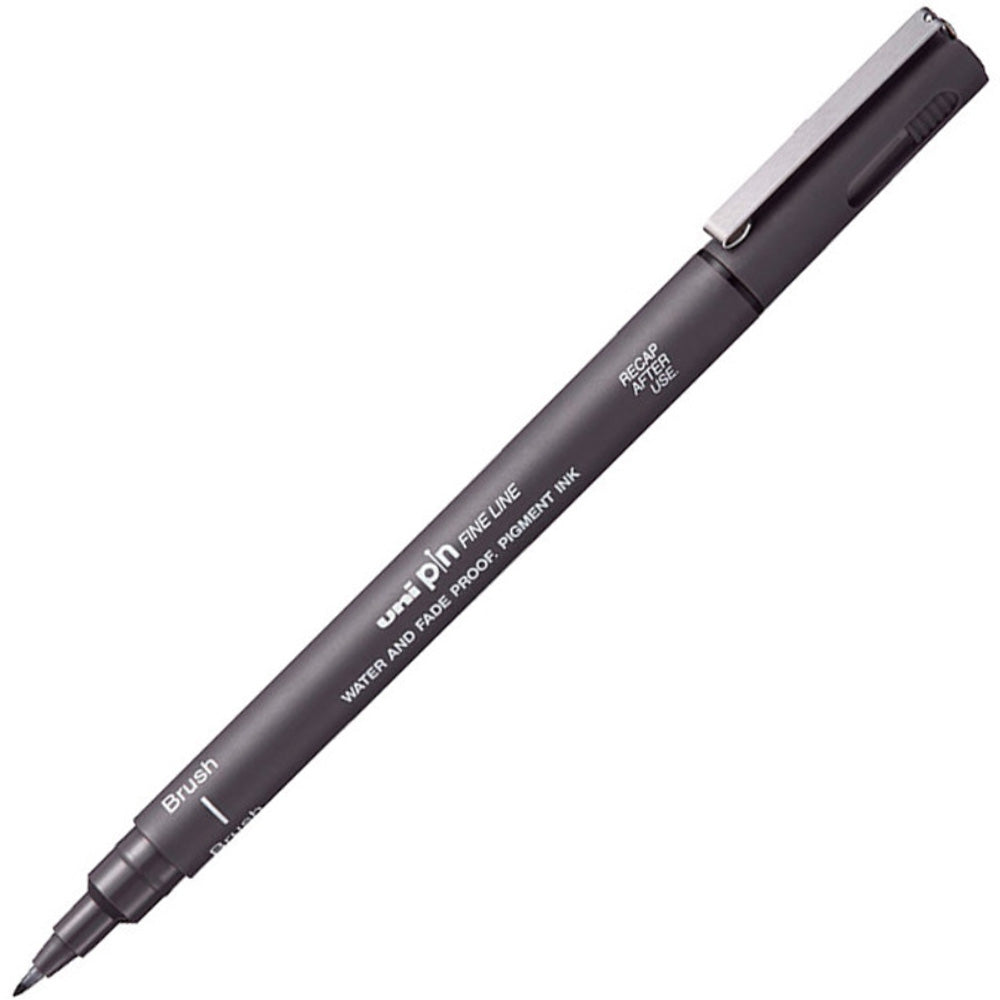 Uniball Fineliner BR Pin Fırça Uçlu Kalem Koyu Gri
