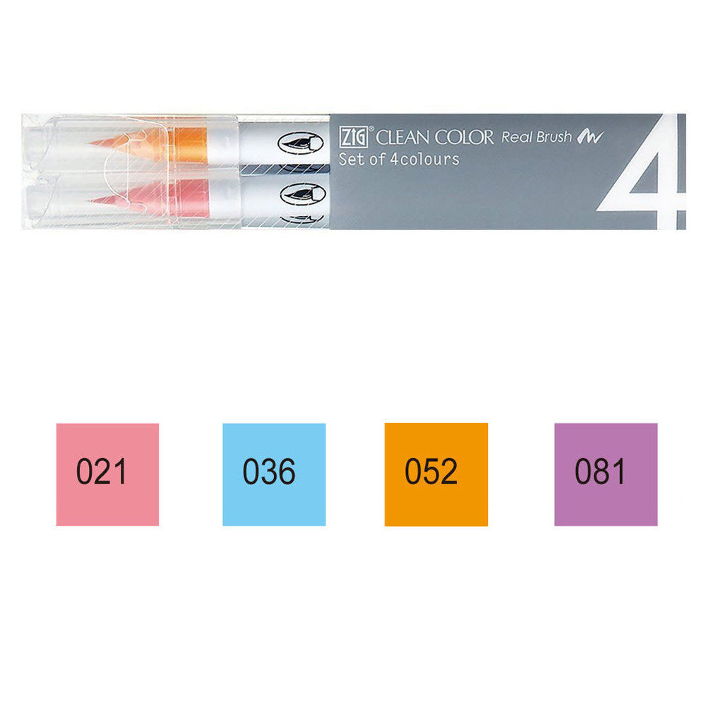 Zig Rb-6000At Clean Color Real Brush 4'lü Set Va