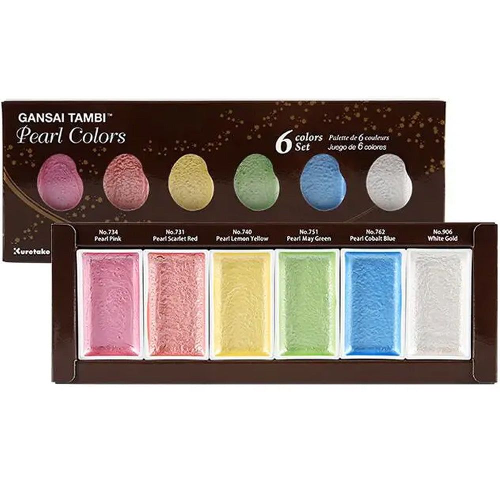 Zig Watercolour Gansai Tambi 6'lı Set Pearl Colors