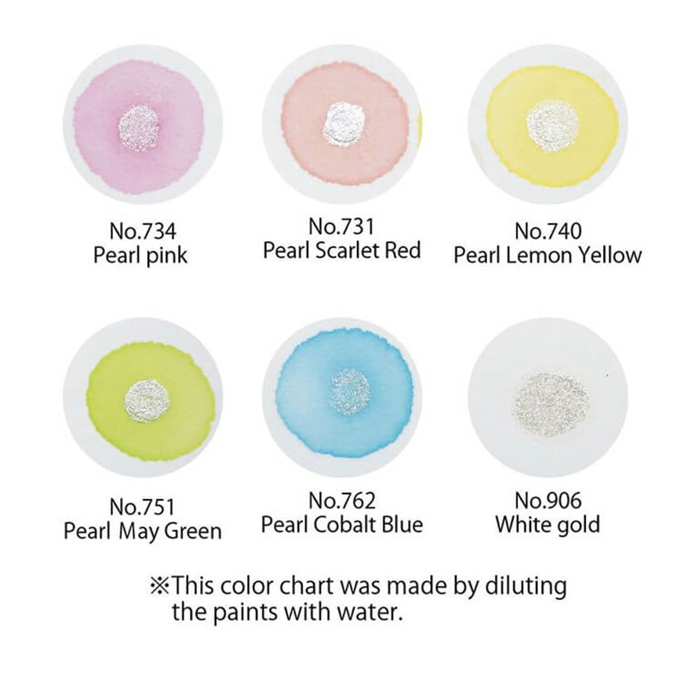 Zig Watercolour Gansai Tambi 6'lı Set Pearl Colors