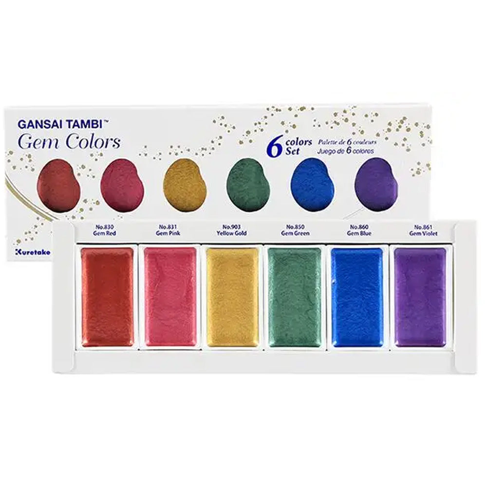 Zig Watercolour Gansai Tambi 6'lı Set Gem Colors