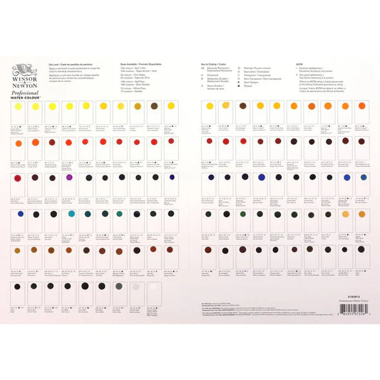 🎁 Winsor & Newton Professional Sulu Boya Dot Card Tüm Kartela (Special Price)