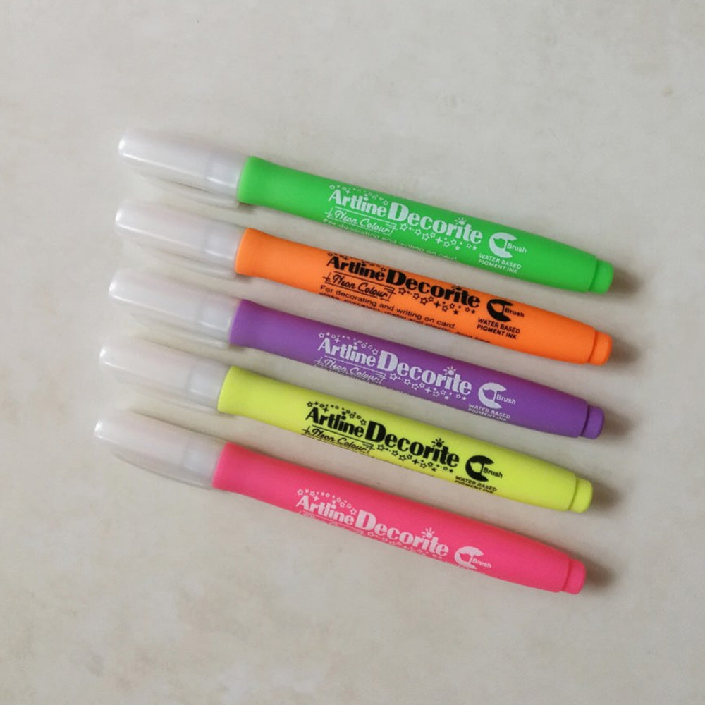 Artline Decorite Brush Marker Esnek Fırça Uçlu Kalem Neon Yeşil