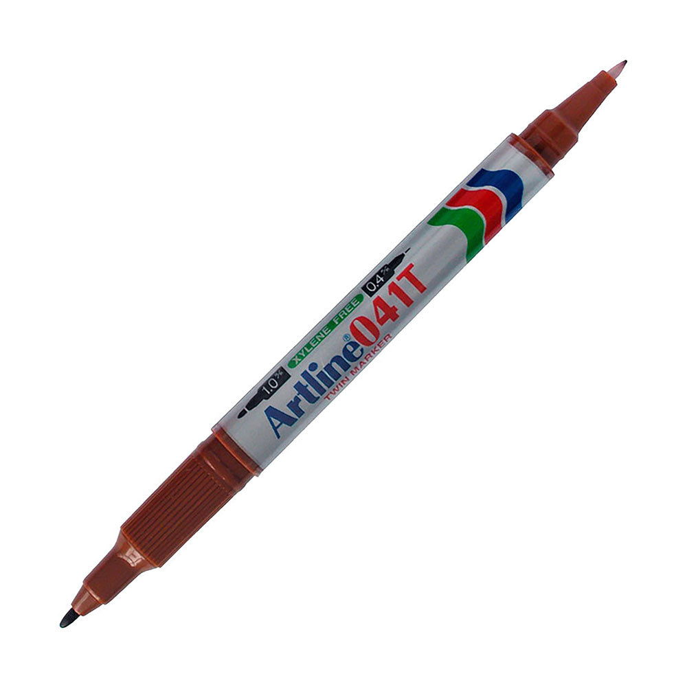 Artline 041T Twin Marker İki Uçlu Permanent Markör 0.4-1.0mm Kahverengi