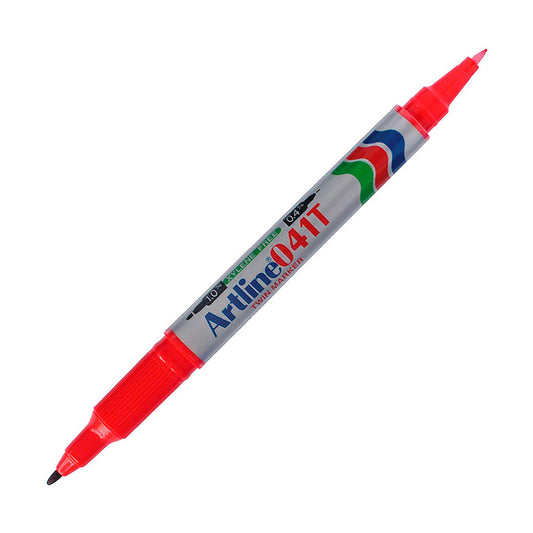 Artline 041T Twin Marker İki Uçlu Permanent Markör 0.4-1.0mm Kırmızı
