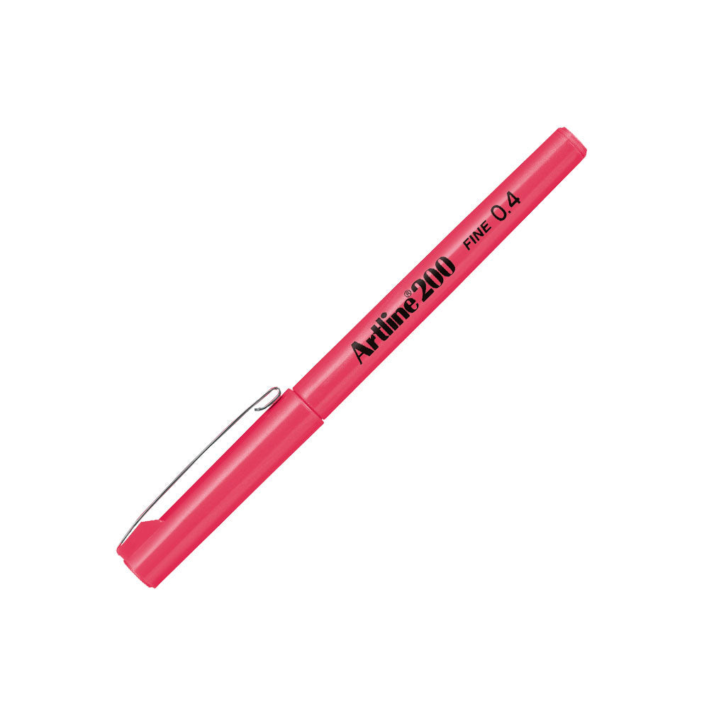 Artline 200CC Fine Keçe Uçlu Yazı Kalemi (Parlak Gövdeli) 0.4mm Pembe